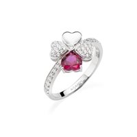 Ring Amen Woman Quadricuore in Silver Zirconia RQUBR-20 - RQUBR-20